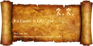 Kelsen Klára névjegykártya
